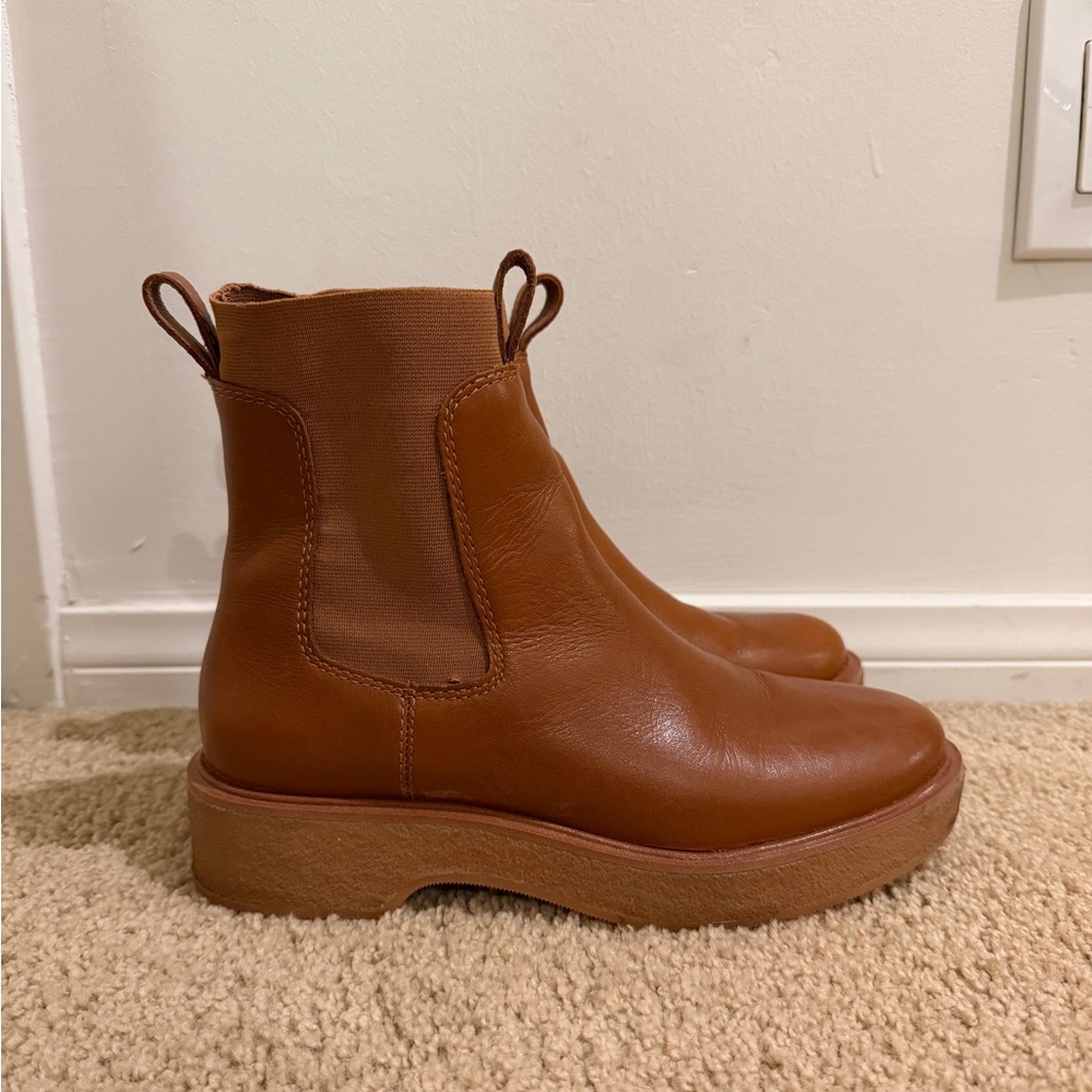 Madewell Tan Leather Ankle Booties